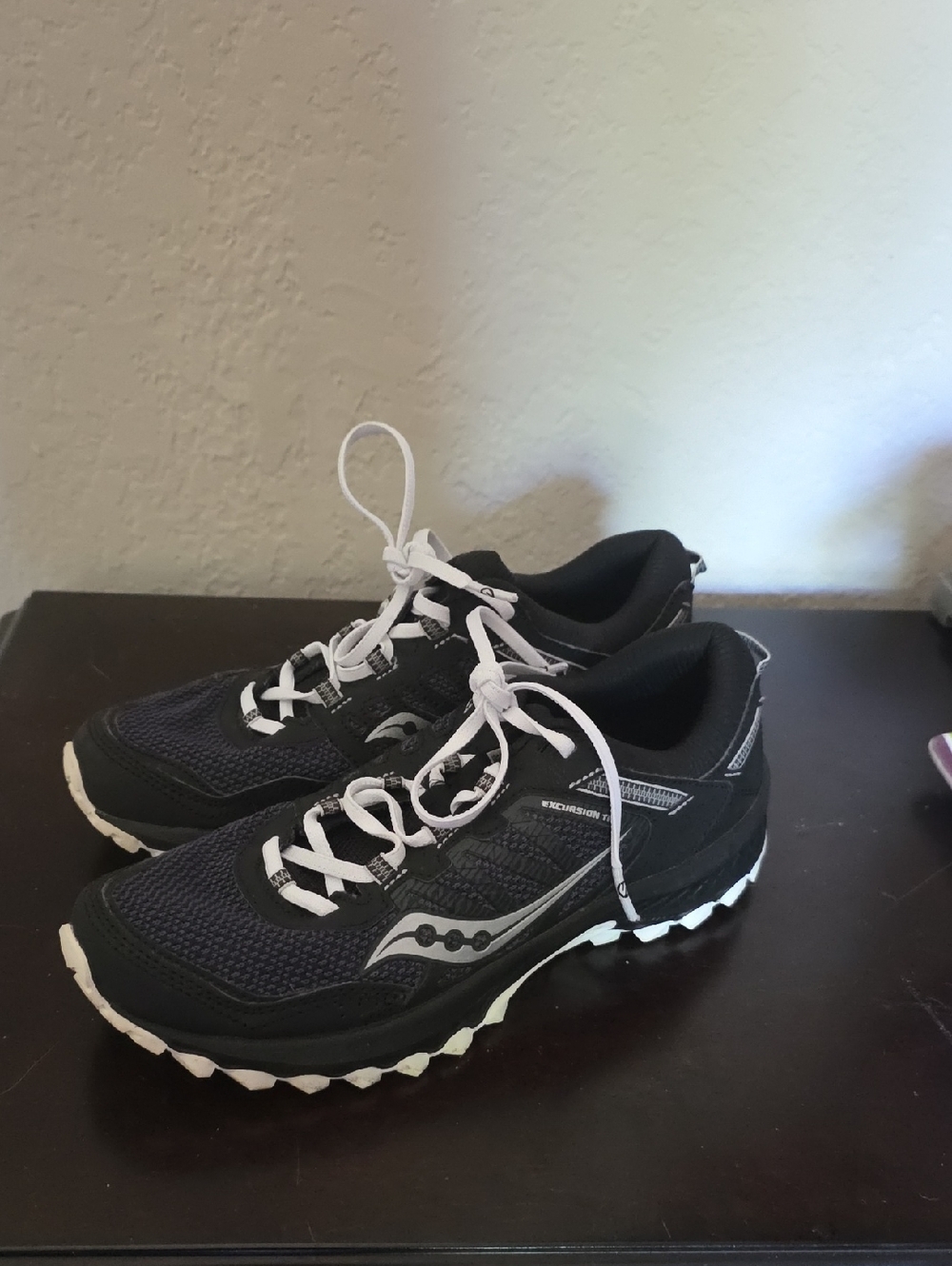 Saucony Black and White Trail Running Sneakers